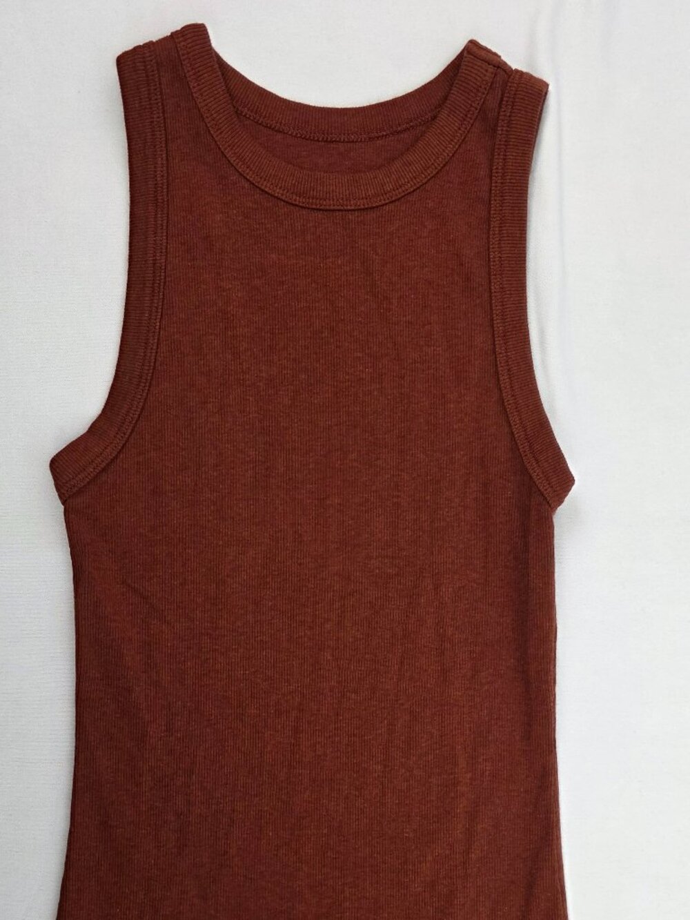 A New Day Brown Ribbed Tank Top, XS
